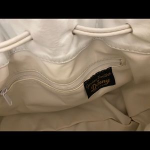 White and multi leather hobo bag